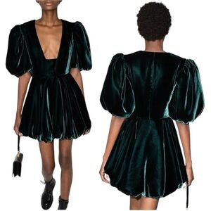 Khaite | NWT The Leona Dress in Hunter Green Velvet - Size US 6